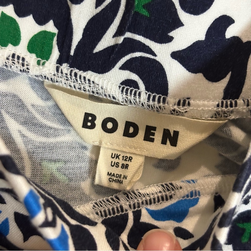 Boden Jersey Wrap Mini Skirt-French Navy, Opulent Pome Size 8 US - Picture 8 of 9